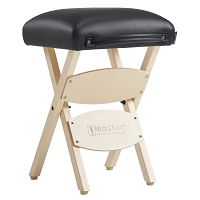 Master Massage Wooden Portable Folding Stool, Black